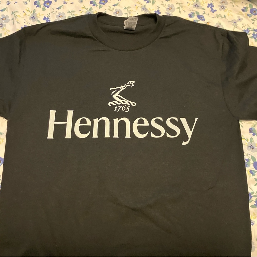 Hennessy Logo Black Tee Small only. New without tags